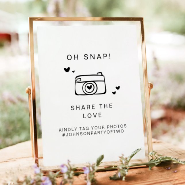 KENNEDY Oh Snap Photo Hashtag Wedding Sign (Creator Uploaded)