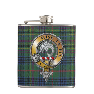 Kennedy Tartan & Badge Hip Flask