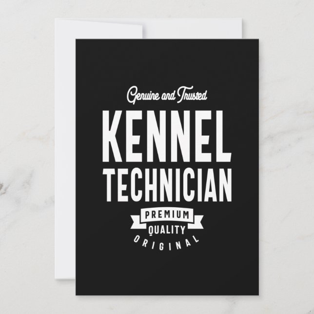 Kennel Technician Job Title Gift Thank You Card (Front)