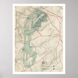 Kennesaw Mountain National Battlefield Park Map Poster