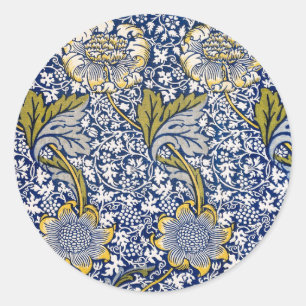 Kennet by William Morris, Vintage Textile Art Classic Round Sticker