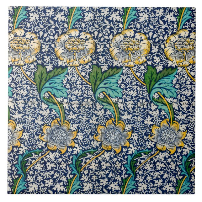 Kennet Pattern (by William Morris) Ceramic Tile (Front)