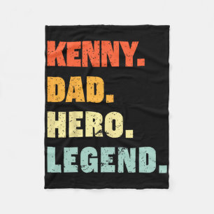 Kenny Dad Hero Legend Personalised Custom Name Fat Fleece Blanket