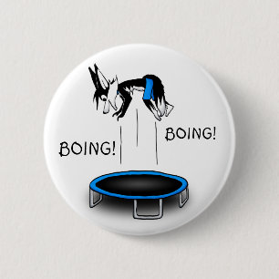 Kenny on trampoline 6 cm round badge