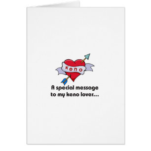 Keno cards: Special message to my Keno lover