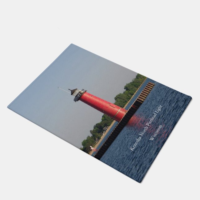Kenosha North Pierhead Light door mat (Angled)