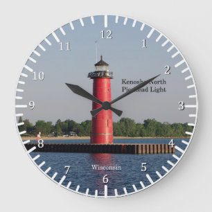 Kenosha North Pierhead Light Wall Clock