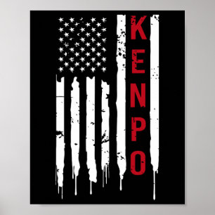 Kenpo Karate American Flag For Women Men Poster
