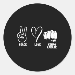 Kenpo Karate Coach Peace Love American Kenpo  Classic Round Sticker