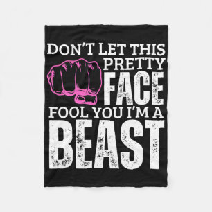 Kenpo Karate Girl I'm A Beast Funny Women American Fleece Blanket