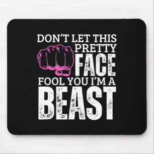 Kenpo Karate Girl I'm A Beast Funny Women American Mouse Pad