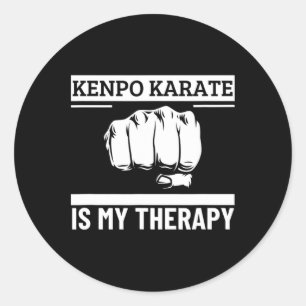 Kenpo Karate Is My Therapy Funny American Kenpo Classic Round Sticker