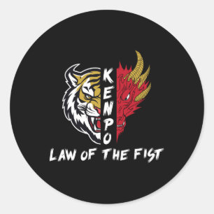 Kenpo Karate Law Of The Fist Funny Saying Martial Classic Round Sticker
