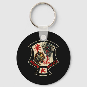 Kenpo Karate Martial Art Self Defence Tiger Dragon Key Ring