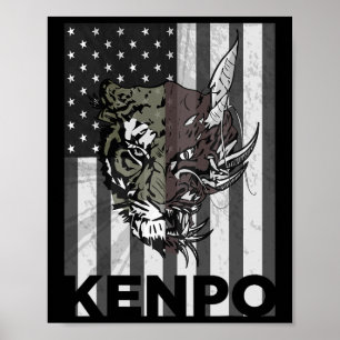 Kenpo Karate Martial Arts American Flag Women Men Poster