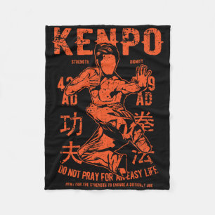 Kenpo Karate Martial Arts Vintage Retro Style Dist Fleece Blanket