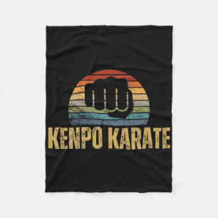 Kenpo Karate Vintage Retro 70s Design Funny Americ Fleece Blanket