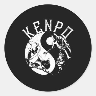 Kenpo Yin Yang Martial Arts Japanese Kempo Fighter Classic Round Sticker