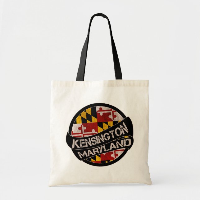 Kensington Maryland flag grunge tote bag (Front)