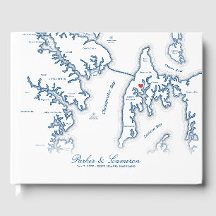 Kent Island Maryland Map Destination Wedding Guest Book