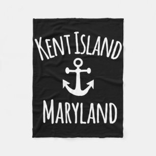 Kent Island Maryland Nautical Coastal Boating Sail Fleece Blanket