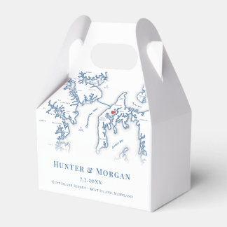 Kent Island Maryland Wedding Map Elegant Favour Box