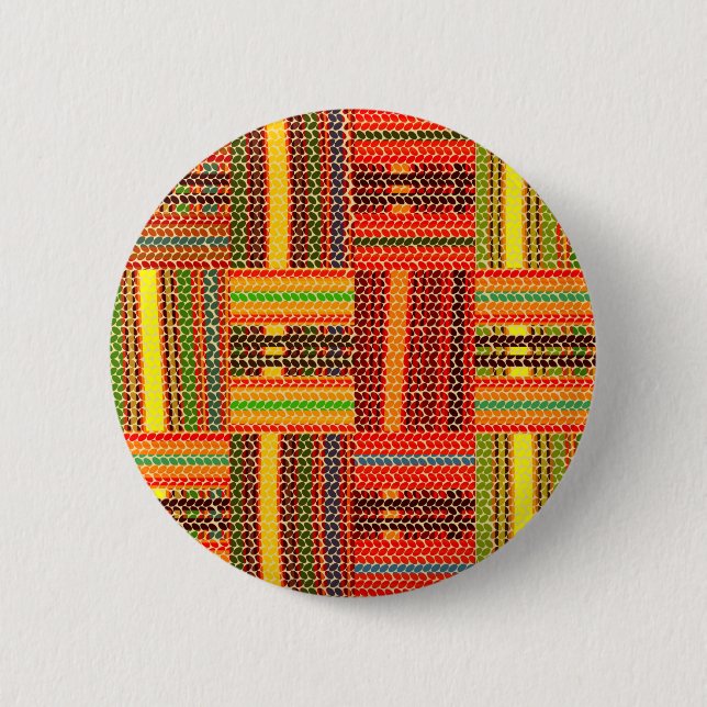 kente african print 6 cm round badge (Front)