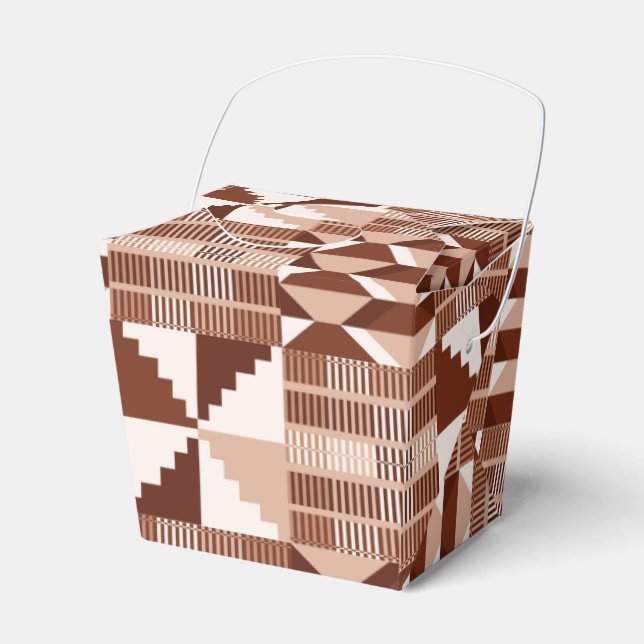 Kente Block - Clay Terracotta Favour Box (Front Side)