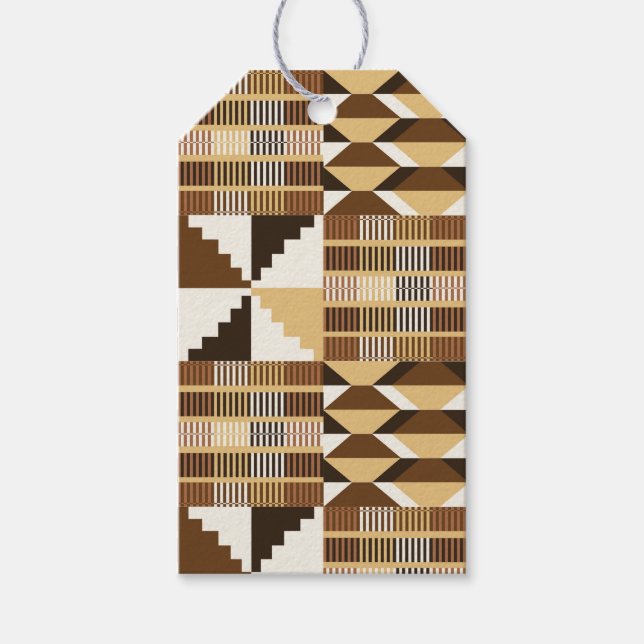 Kente Block - Muted Ochre Gift Tags (Front)