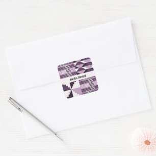 Kente Block - Smoky Plum Personalised Square Sticker