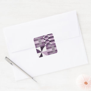 Kente Block - Smoky Plum Square Sticker
