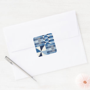 Kente Block - Soft Indigo Square Sticker
