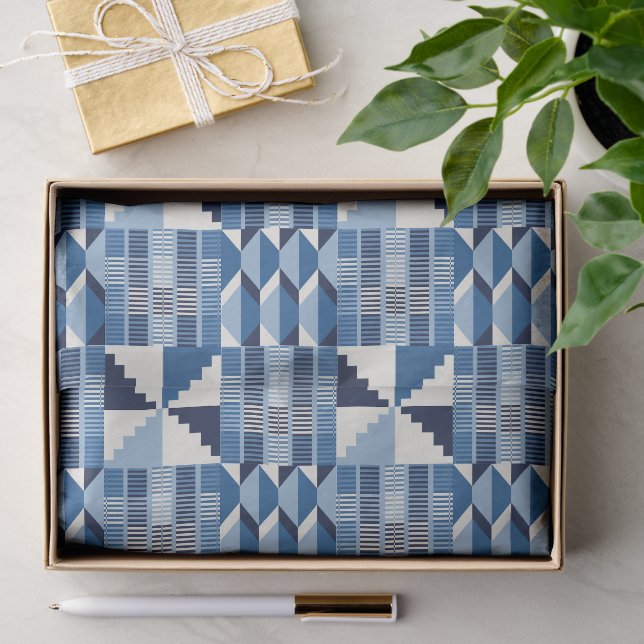 Kente Block - Soft Indigo Tissue Paper (Gift)