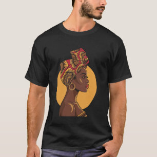 Kente Cloth Head Wrap African Pride Art T-Shirt