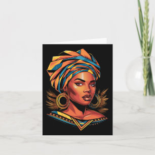Kente Cloth Head Wrap Beautiful Black Afro Woman E Card
