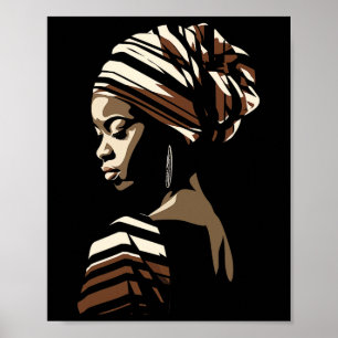Kente Cloth Head Wrap Ethnic Beautiful African Afr Poster