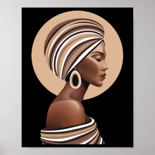Kente Cloth Head Wrap Ethnic Beautiful African Afr Poster
