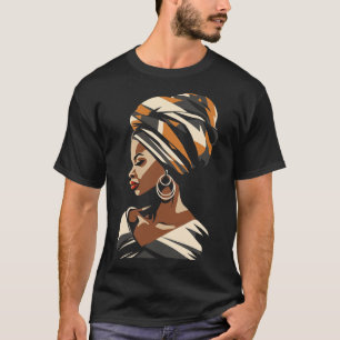 Kente Cloth Head Wrap Ethnic Beautiful African Bla T-Shirt