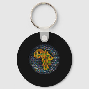 Kente Clothe Metallic Africa Design Sticker  Key Ring