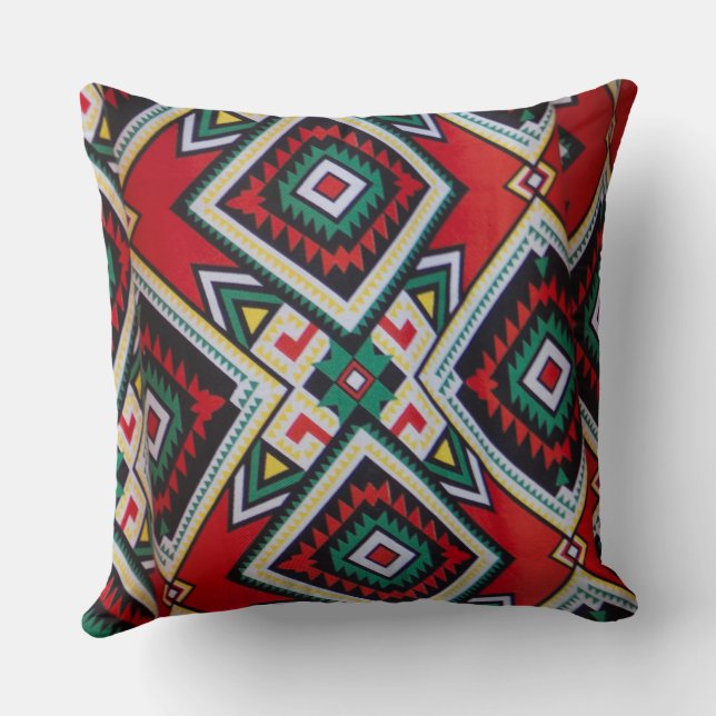 Kente Geometric Tapestry Cushion (Back)
