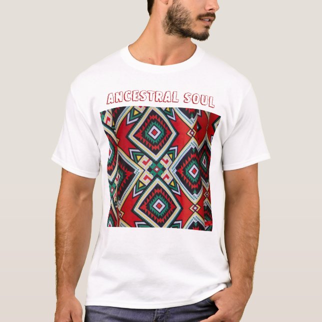 Kente Geometric Tapestry T-Shirt (Front)