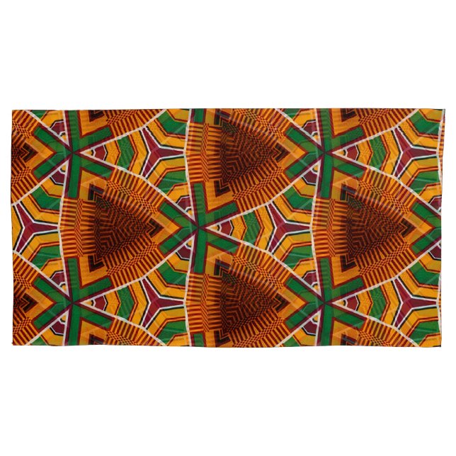 Kente Geometrics Kwanza Afrocentric  Pillow Case (Front-Left)