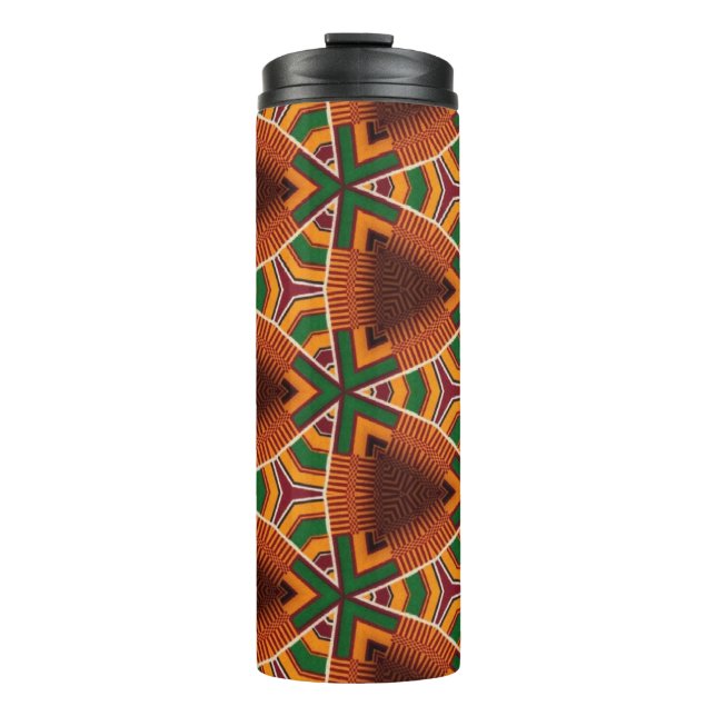 Kente Geometrics Kwanza  Afrocentric  Thermal Tumbler (Front)
