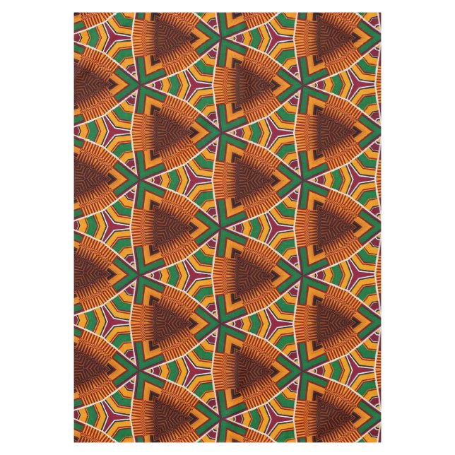 Kente Geometrics Kwanzaa Afrocentric Table Cloth  (Front)