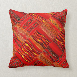 Kente in red on red cushion
