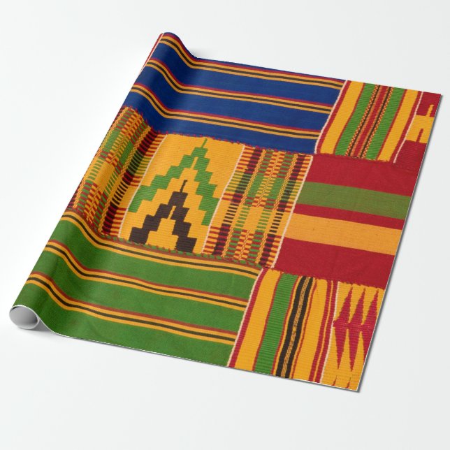 Kente Print Wrapping Paper (Unrolled)