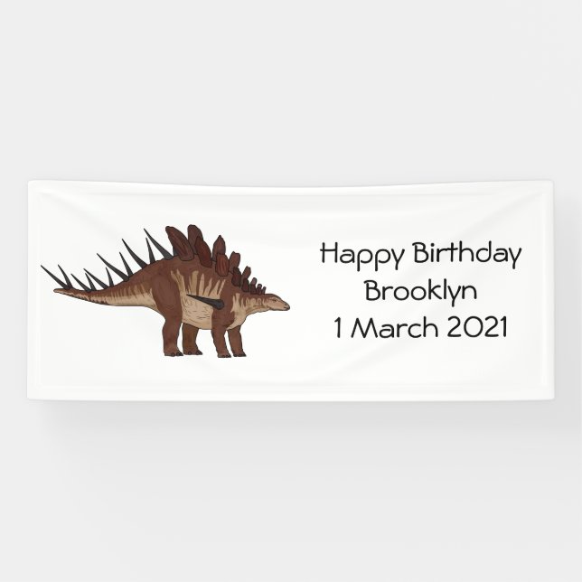 Kentrosaurus cartoon illustration banner (Horizontal)