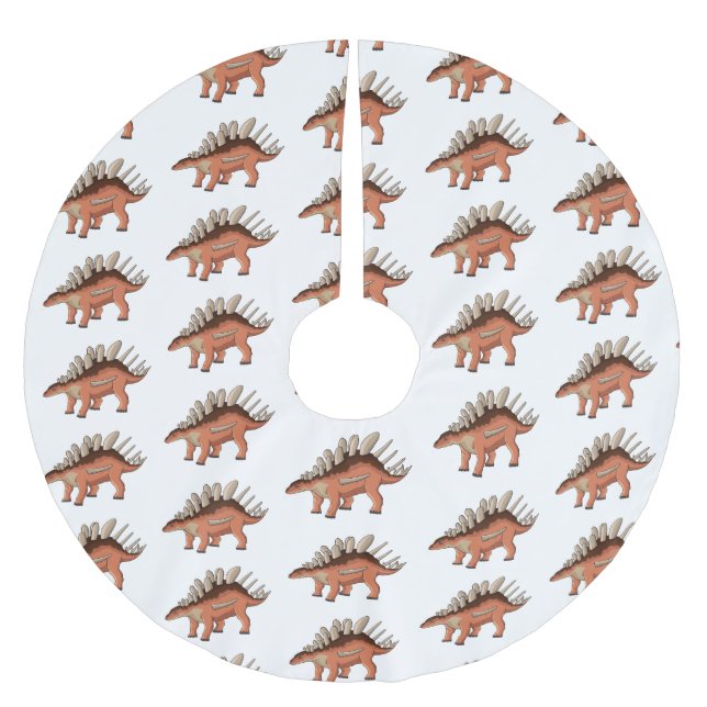 Kentrosaurus cartoon illustration  brushed polyester tree skirt (Front)