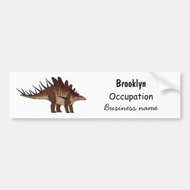 Kentrosaurus cartoon illustration bumper sticker (Front)