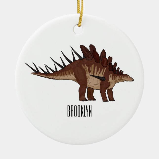 Kentrosaurus cartoon illustration  ceramic ornament (Front)